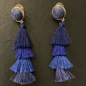 Fun and Light Blue Ombré Tassel Earrings
